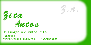 zita antos business card